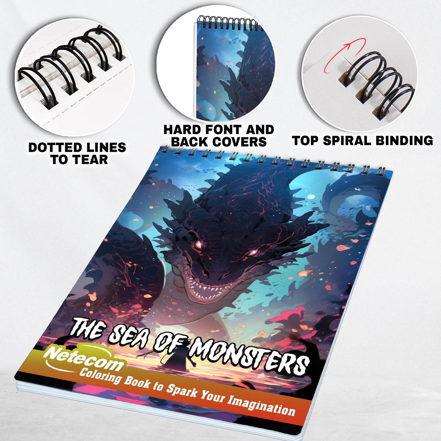 The Sea of Monsters Spiral Bound Coloring Book, Dive into the Abyss with 30 Enchanting Coloring Pages, Exploring the Mysterious World of the Sea of Monsters