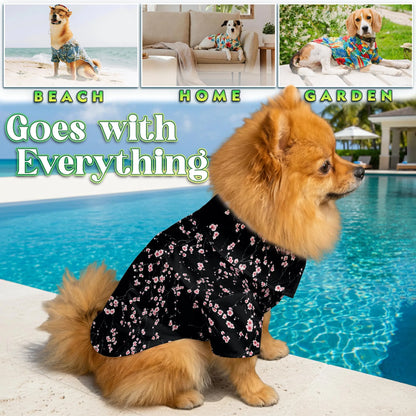 Cherry Blossom Floral Print Hawaii Dog and Owner Japanese Matching Button Shirts