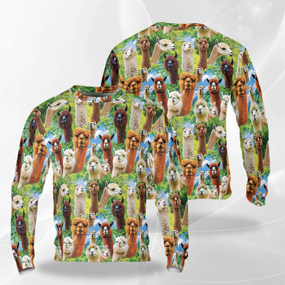 Alpaca Sweatshirt, 3D All Over Print Stay Cool Alpaca Crewneck Pullover for Men Women, Funny Alpaca Lover Gift - Netecom