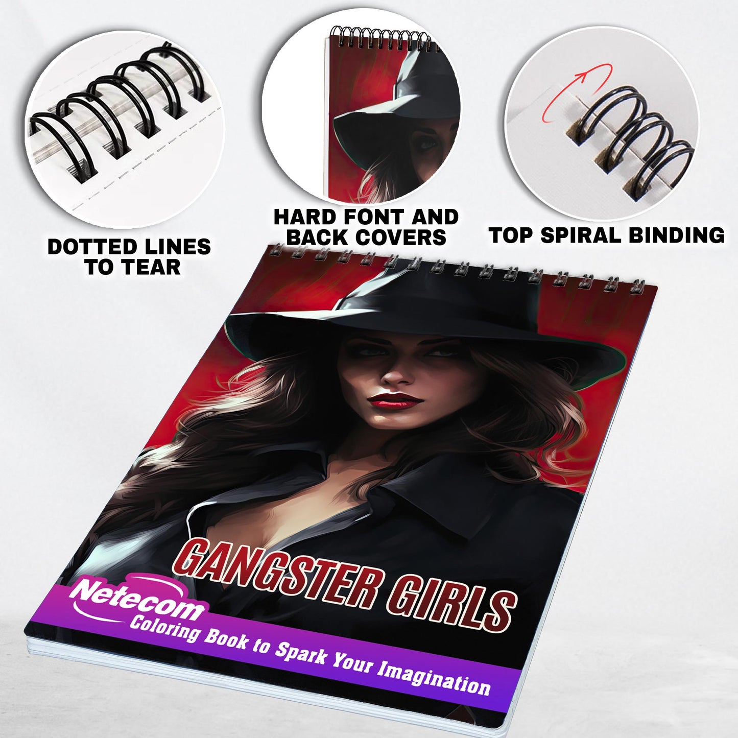 Gangster Girls Spiral Bound Coloring Book: 30 Edgy Coloring Pages Celebrating Gangster Girls