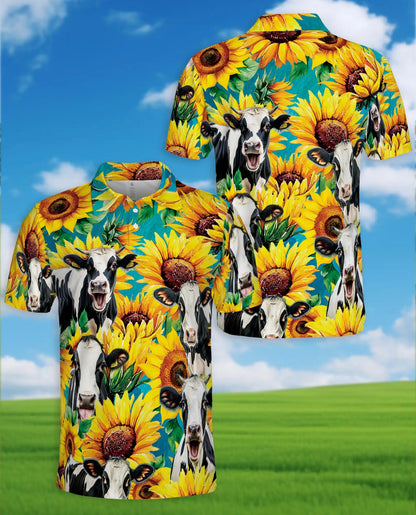 Sunflower Cow 3D Polo Shirt | Netecom