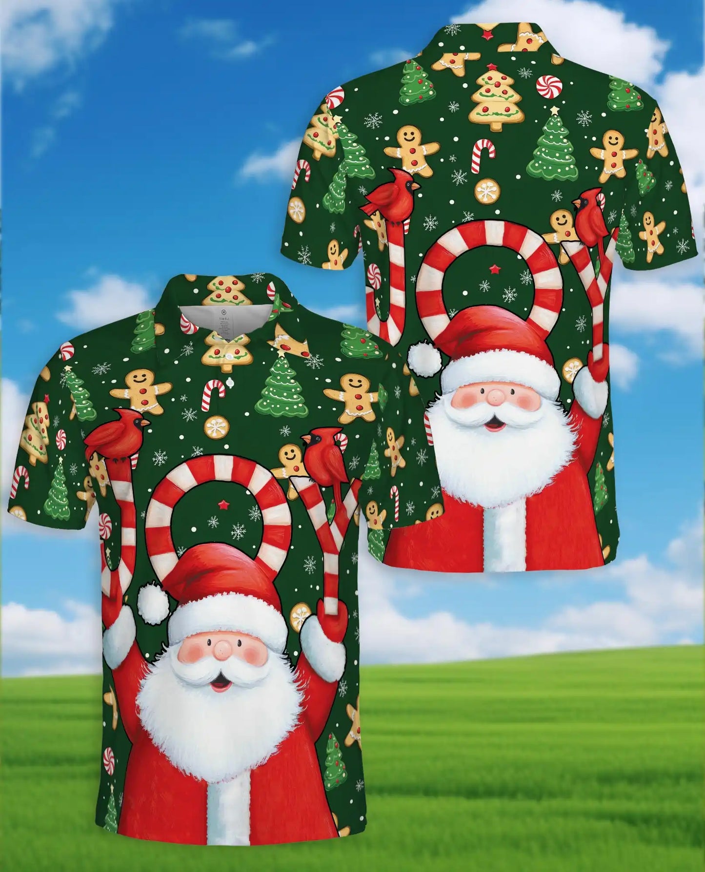 Joyful Christmas Polo Shirt for Men – Santa Holiday Design | Netecom