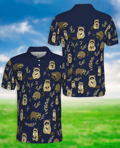 Raccoon Polo Shirt – Woodland Animal Print | Netecom