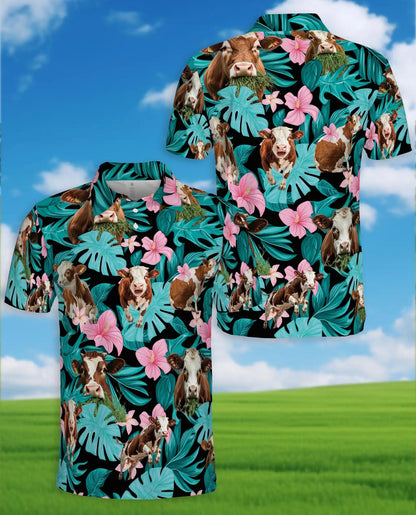 Cow Tropical Hawaiian Polo Shirt | Netecom