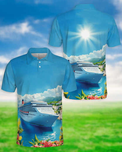 Cruise Ship Ocean View 3D Polo Shirt | Netecom
