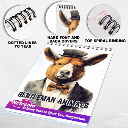 Gentleman Animals Spiral Bound Coloring Book, Unleash Your Artistic Talents in the Fusion of Nature and Gentility with 30 Charming Gentleman Animals Coloring Pages for Coloring Enthusiasts to Embrace the Classy Persona of Animal Gentlemen