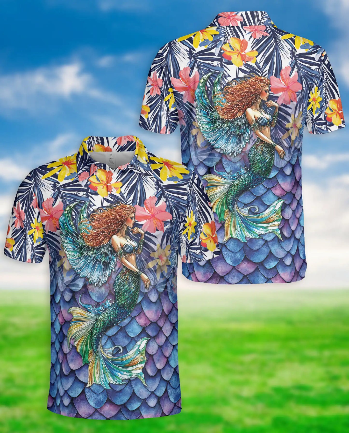 Mermaid Hawaiian Polo Shirt – Tropical Ocean Style | Netecom