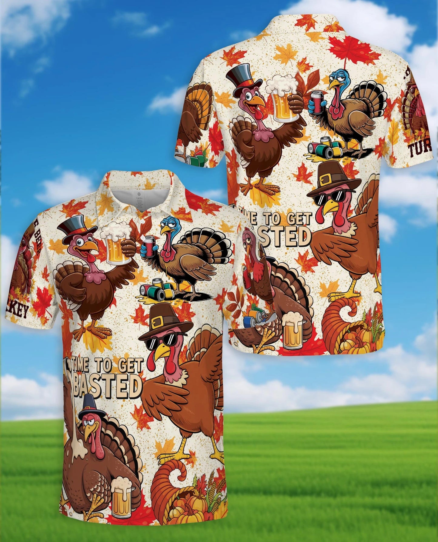 Thanksgiving Turkey Beer Polo Shirt for Men – Funny Holiday Style | Netecom