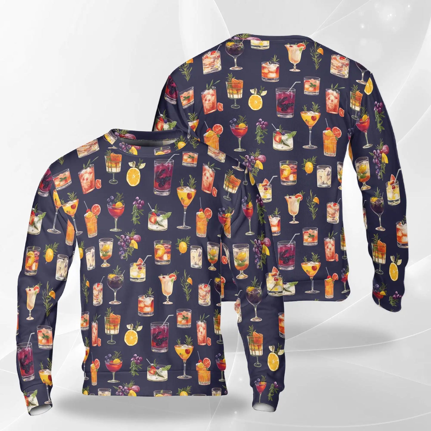Summer Cocktails Sweatshirt, 3D All Over Print Tropical Drink Crewneck Pullover for Men Women, Cocktail Lover Gift - Netecom