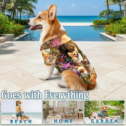 Netecom Life Is Better With Cute Corgi Dog Hawaiian Shirt, Aloha Summer Shirt, Corgi Dog Print Casual Outfit, Beach Vacation Wear