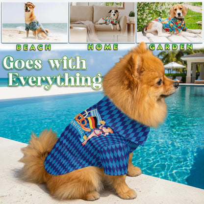 Oktoberfest Beer Celebration Print Hawaii Dog and Owner Matching Button Shirts