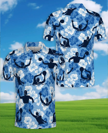 Tropical Water Polo Polo Shirt - Hawaiian Sports Summer Style | Netecom