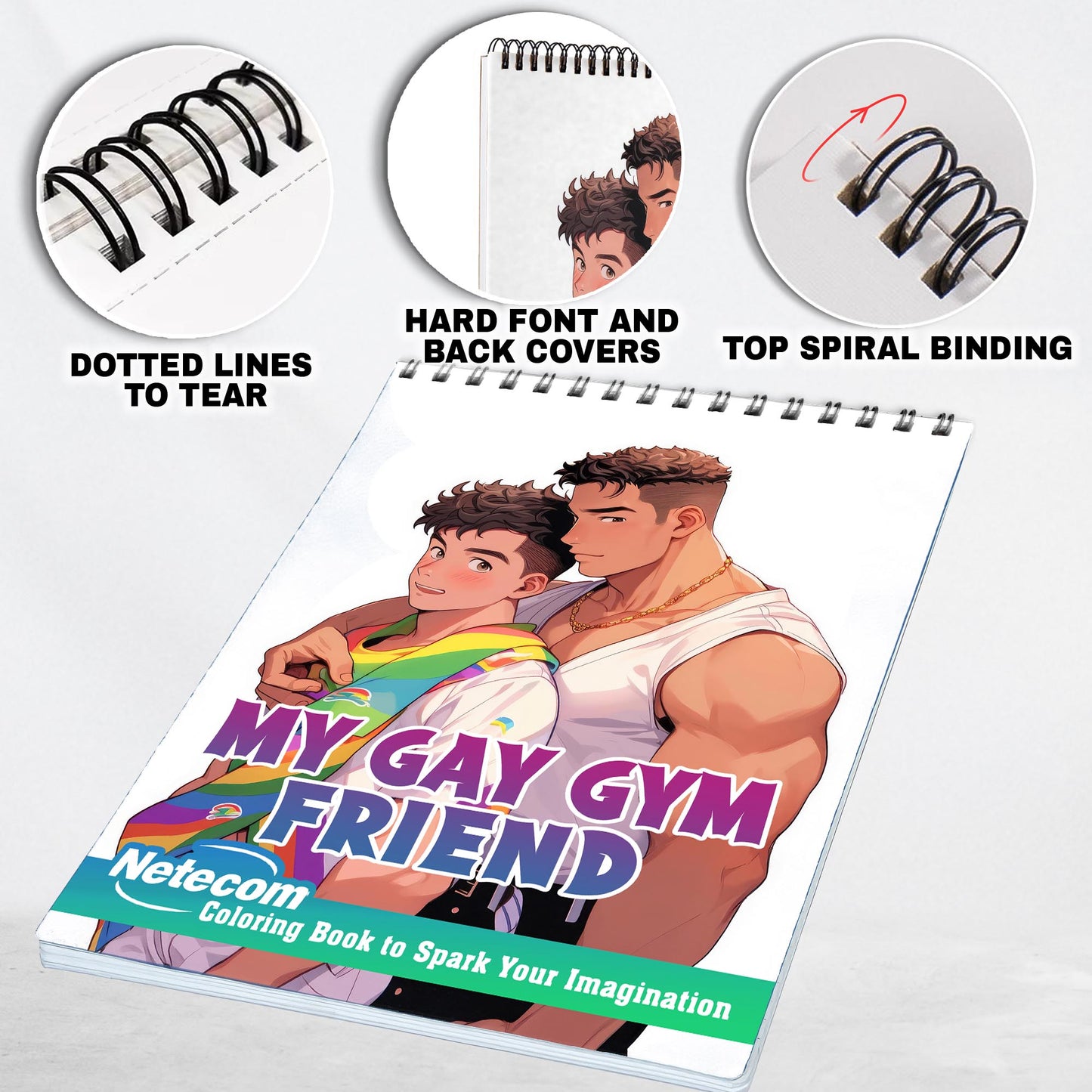 My Gay Gym Friend Spiral Bound Coloring Book, Embrace the Journey to Self-Confidence with 30 Inspiring Pages, Where Friendship and Fitness Flourish.