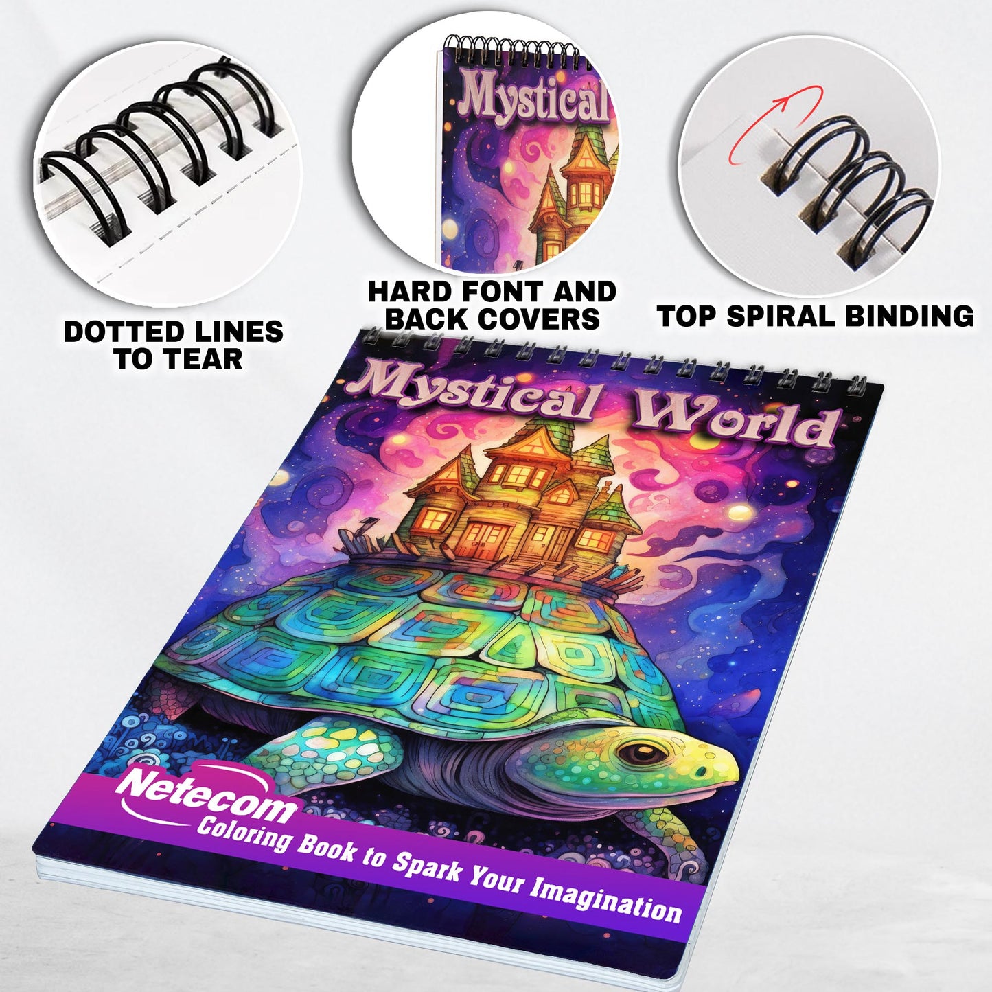 Mystical World Spiral Bound Coloring Book: 30 Mesmerizing Coloring Pages, where Intricate Patterns and Magical Imagery Unite