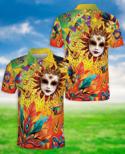 Mardi Gras Carnival Venetian Mask Celebration Polo Shirt | Netecom
