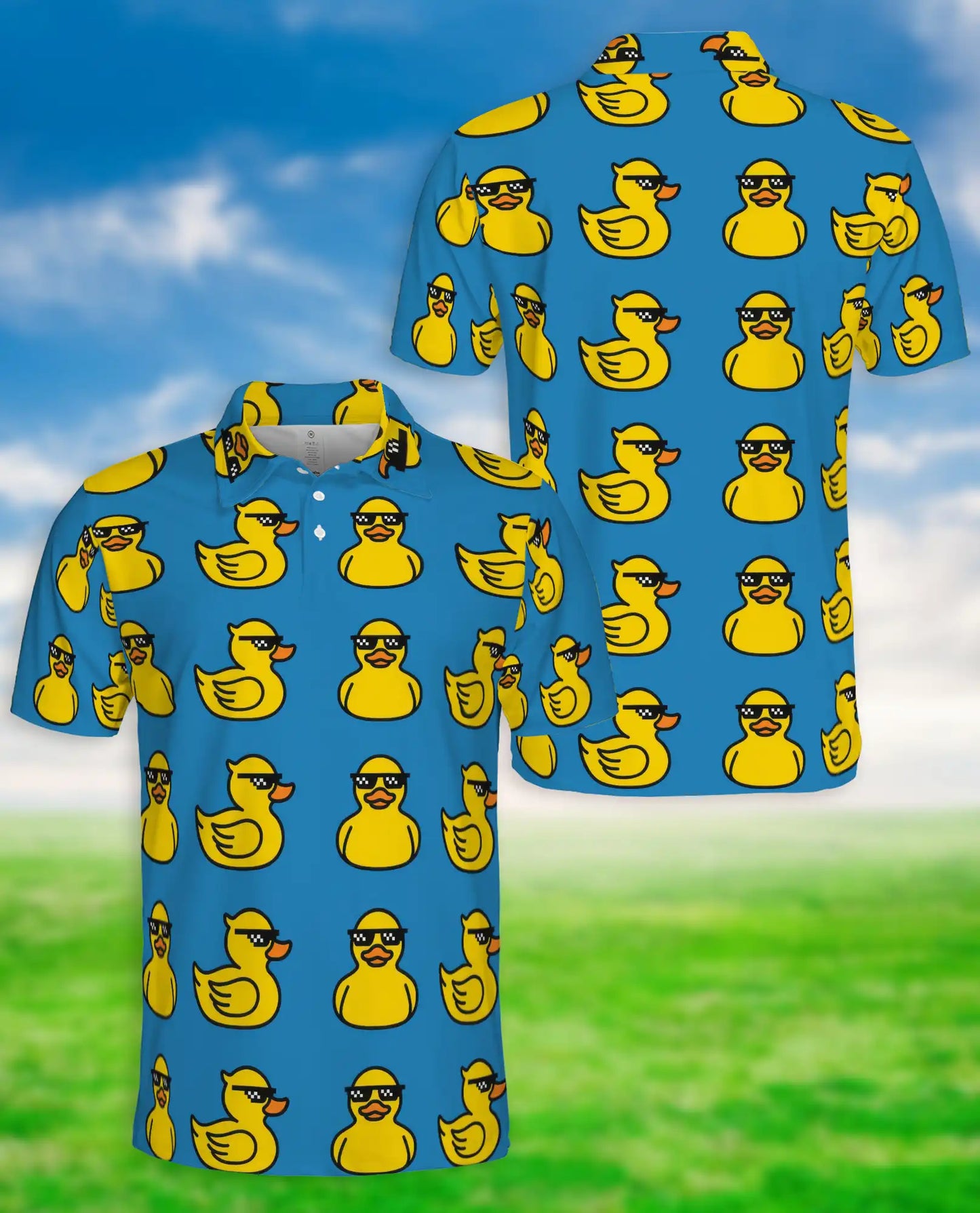 Cool Duck Polo Shirt – Funny Sunglasses Print | Netecom