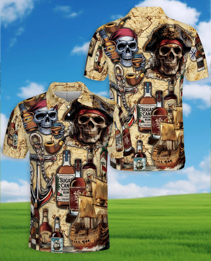 Caribbean Pirate Skull Polo Shirt for Men – Tropical Adventure Style | Netecom