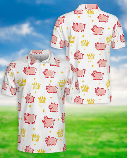 Royal Pig Polo Shirt – Cute Crown Animal Print | Netecom