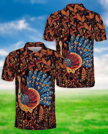 Colorful Turkey Fall 3D Polo Shirt for Men | Netecom