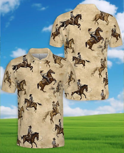 Cowboy Horse Polo Shirt – Western Ranch Style | Netecom