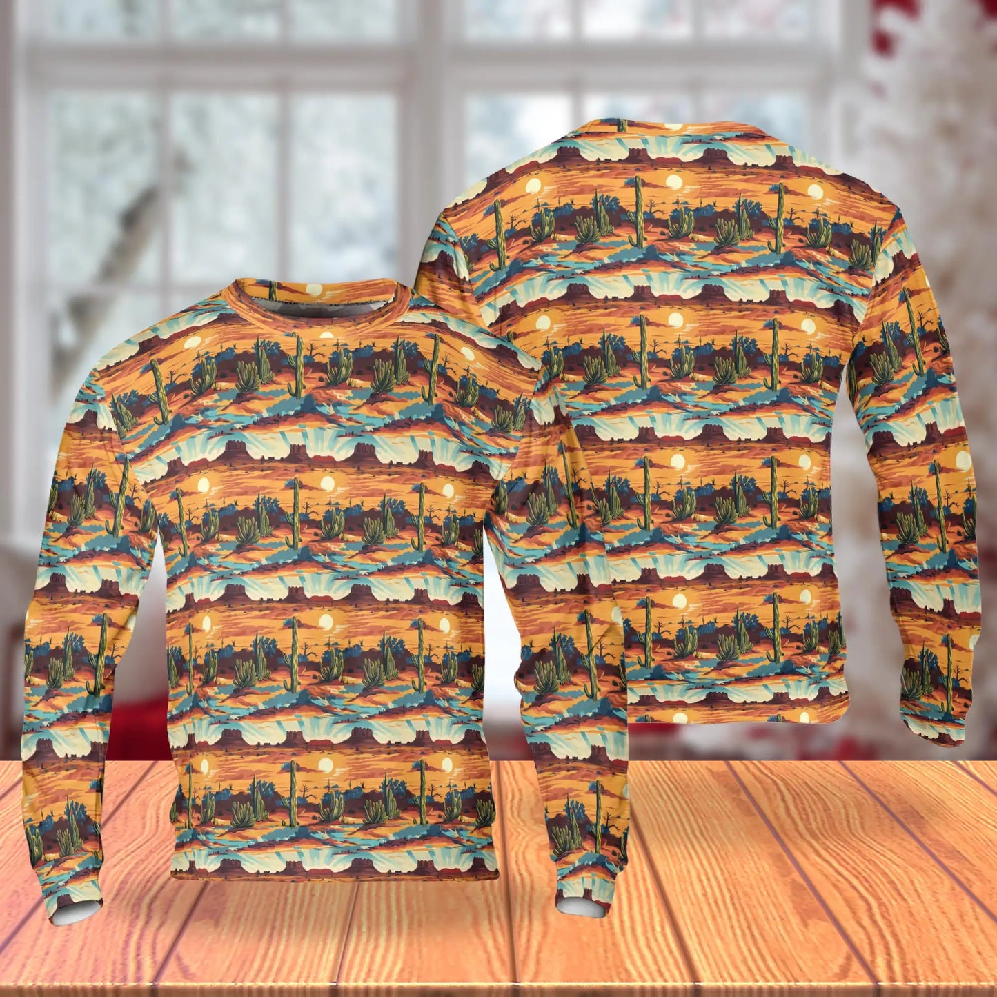 Desert Landscape Sweatshirt, 3D All Over Print Southwest Nature Crewneck Pullover for Men Women, Desert Lover Gift - Netecom