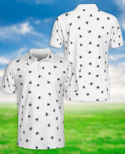 Bee Print Polo Shirt – Minimal Insect Pattern | Netecom