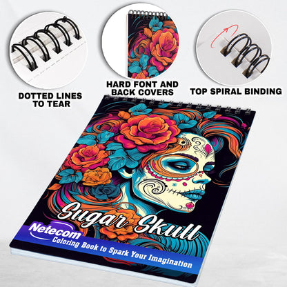 Sugar Skulls Spiral Bound Coloring Book, Celebrate the Vibrant Tradition with 30 Sugar Skulls Coloring Pages for Fans of Day of the Dead to Unleash Their Creative Expression