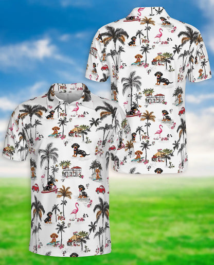 Dachshund Tropical Polo Shirt – Beach Dog Print | Netecom
