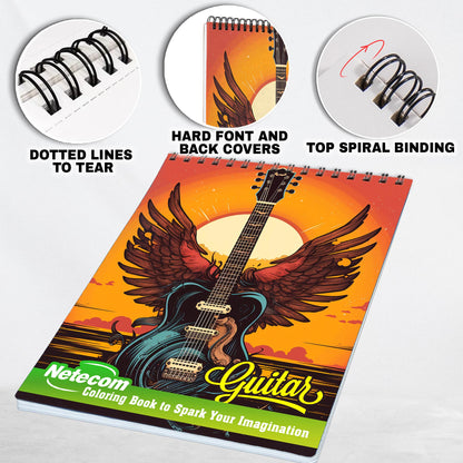 Guitar Spiral Bound Coloring Book, Unleash Your Artistic Talents in the Musical Journey with 30 Charming Guitar Coloring Pages for Coloring Enthusiasts to Embrace the Artistry and Soul of Guitars