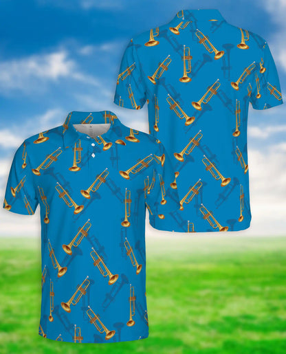 Trumpet Music Hawaiian 3D Polo Shirt for Men | Netecom
