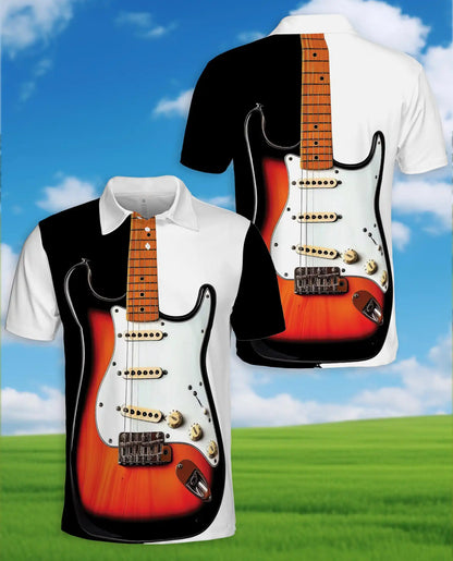 Electric Guitar Polo Shirt - Classic Rock Musician Style | Netecom