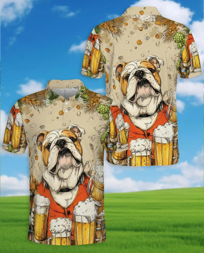 Bulldog Beer Polo Shirt for Men – Funny Party Style | Netecom