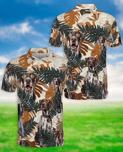 German Shorthaired Pointer Polo Shirt – Tropical Leaf Print | Netecom
