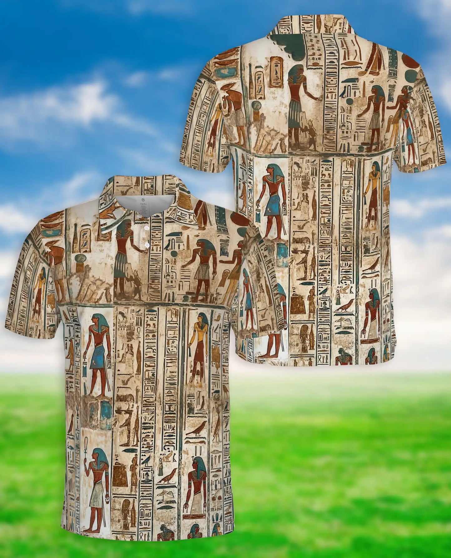 Egyptian Hieroglyph Polo Shirt – Ancient Egypt Art | Netecom