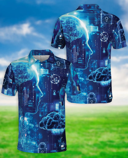AI Technology Polo Shirt – Futuristic Digital Print | Netecom