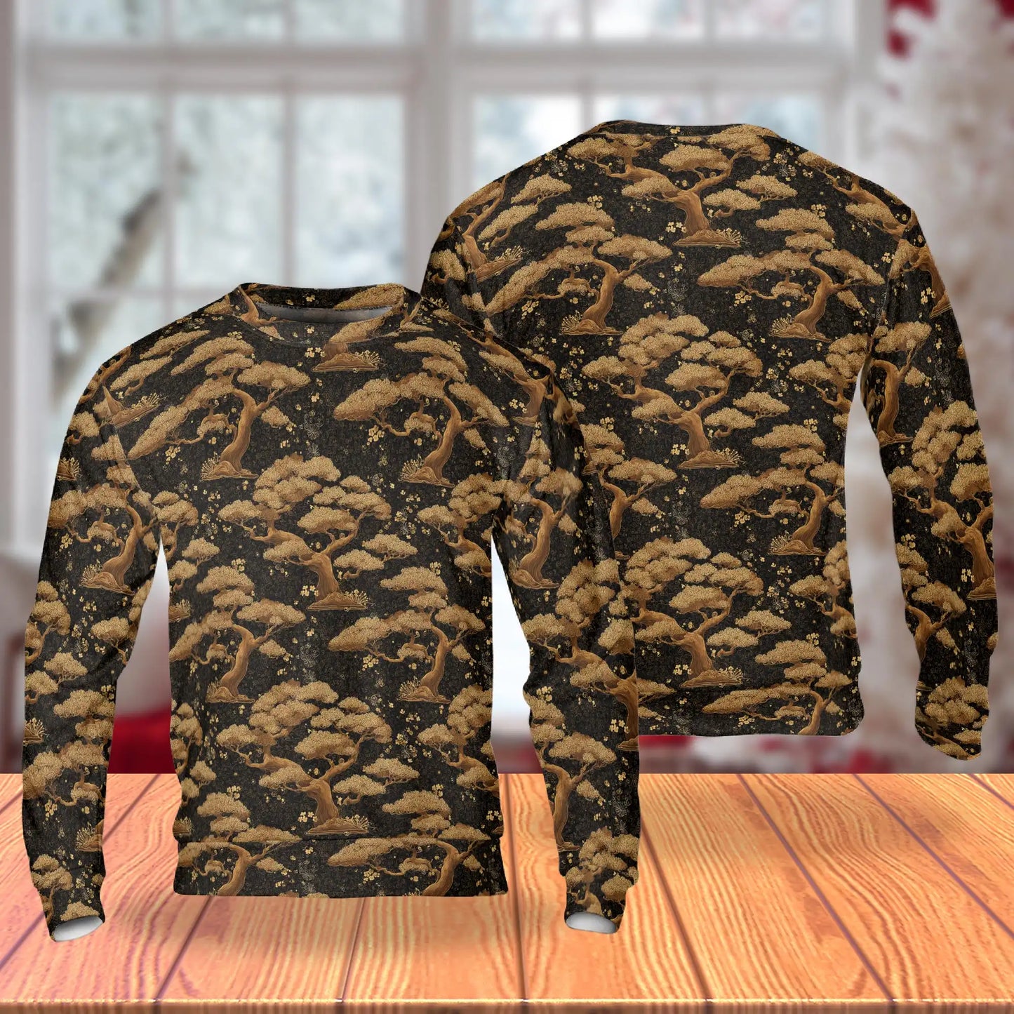 Pine Tree Pattern Sweatshirt, 3D All Over Print Evergreen Forest Crewneck Pullover for Men Women, Nature Lover Gift - Netecom