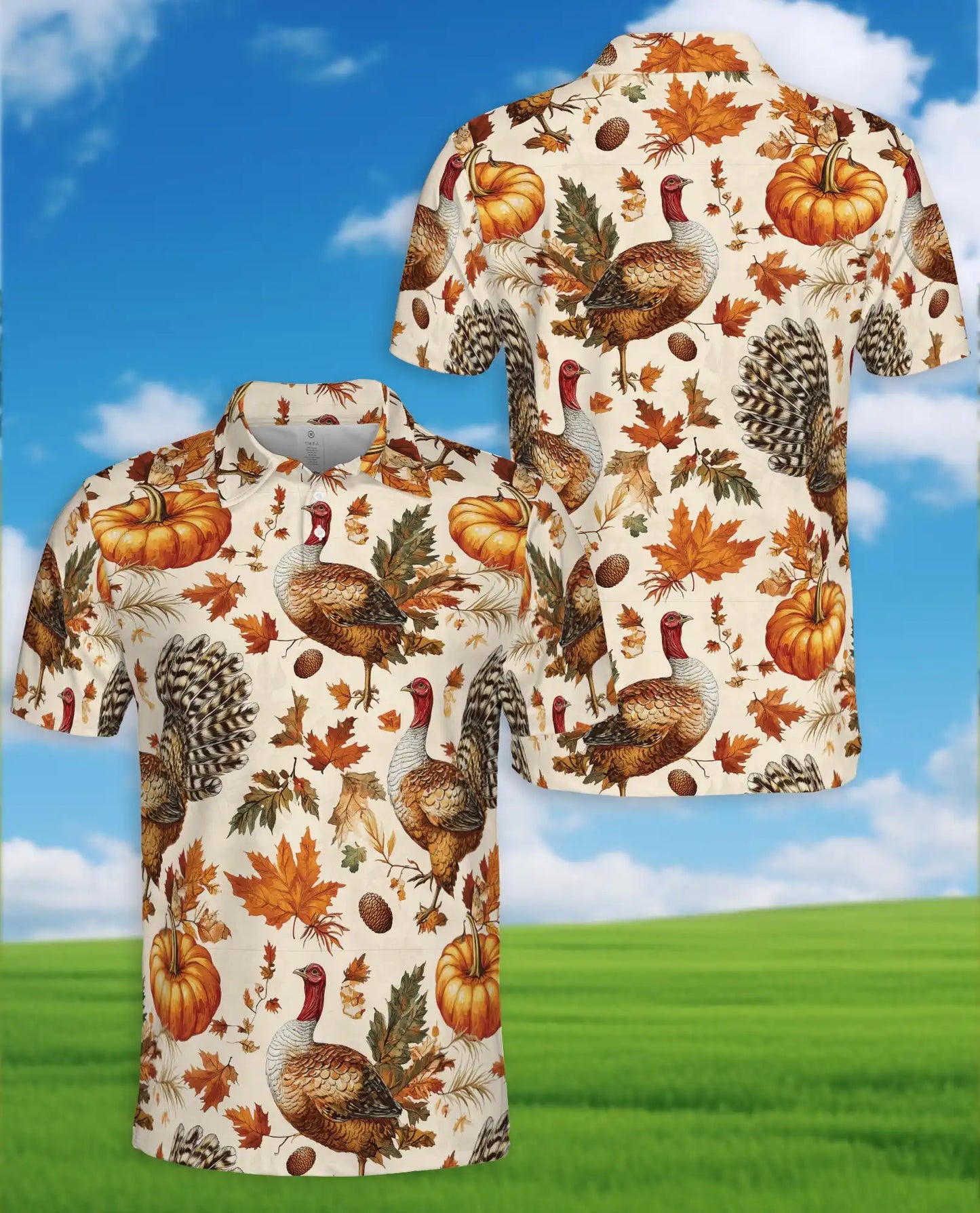 Thanksgiving Turkey Polo Shirt – Fall Pumpkin Harvest Print | Netecom  URL
