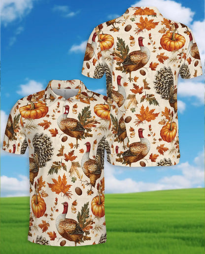 Thanksgiving Turkey Polo Shirt – Fall Pumpkin Harvest Print | Netecom  URL