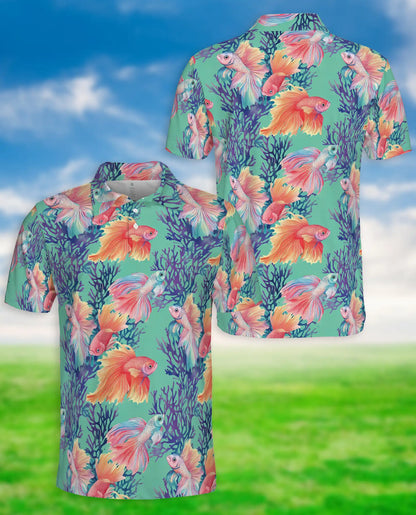 Betta Fish Polo Shirt – Tropical Ocean Print | Netecom