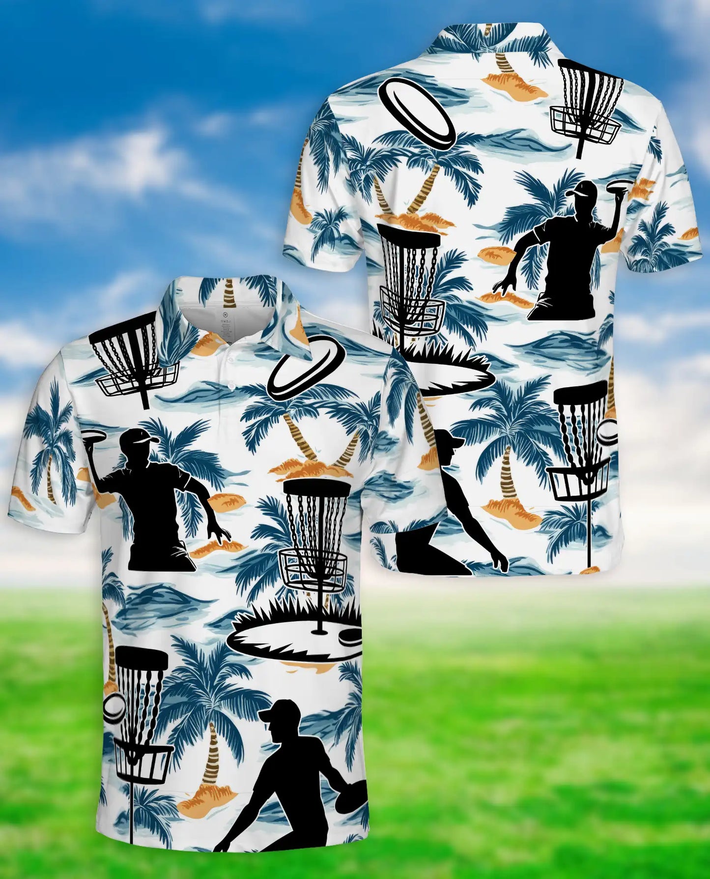 Disc Golf Tropical 3D Polo Shirt for Men – Island Sports Beach Style | Netecom