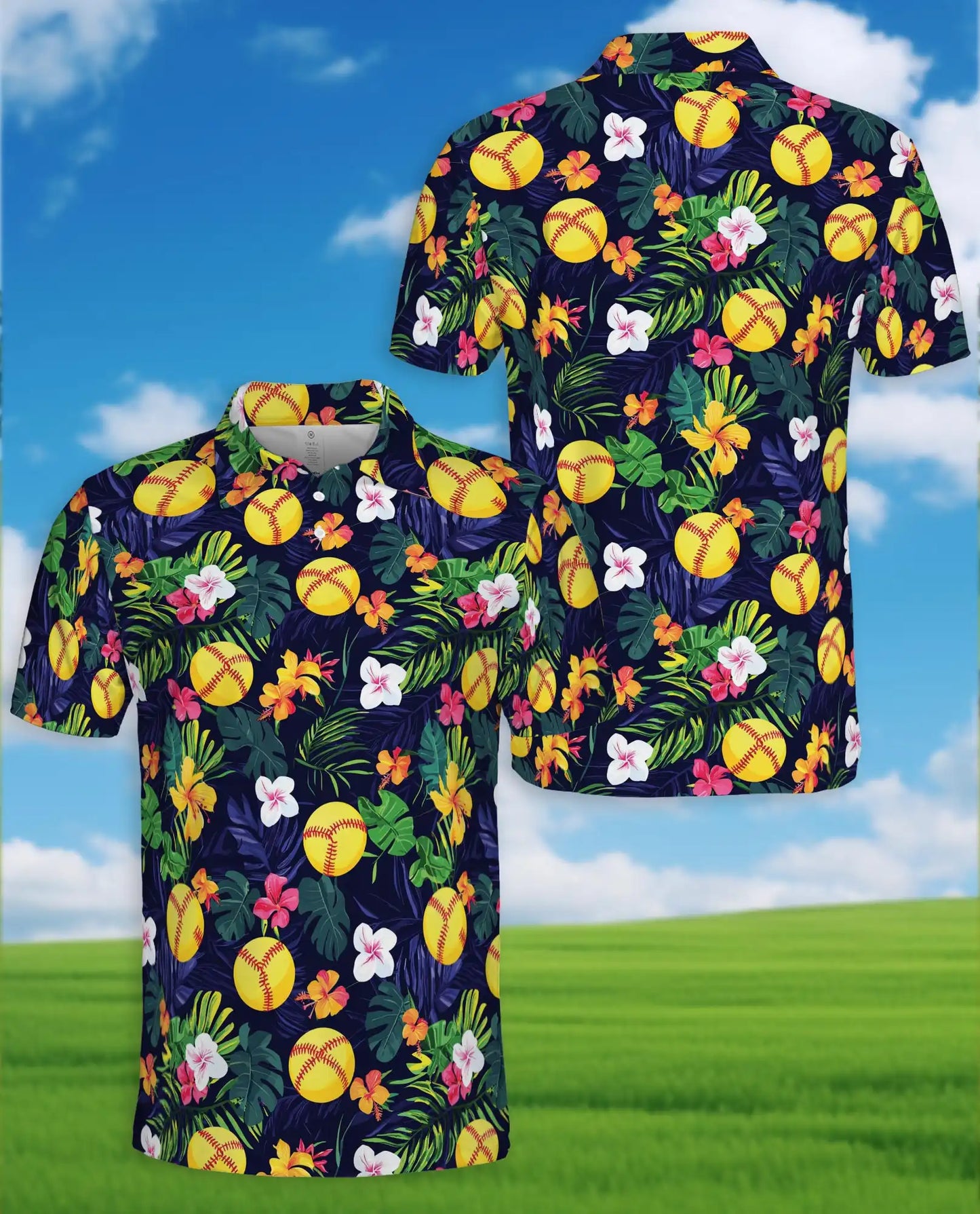 Tropical Softball Polo Shirt - Hawaiian Sports Summer Style | Netecom