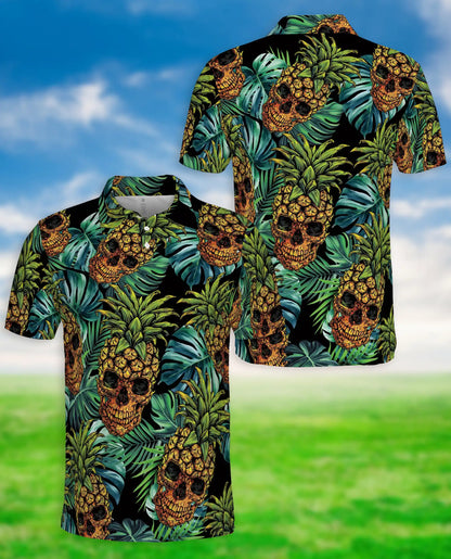 Pineapple Skull Polo Shirt - Tropical Gothic Island Style | Netecom