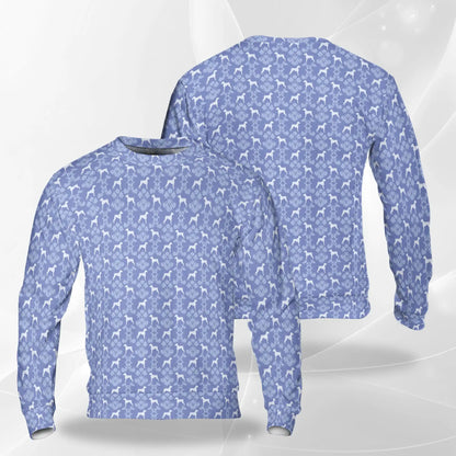 Dog Silhouette Pattern Sweatshirt, 3D All Over Print Canine Crewneck Pullover for Men Women, Dog Lover Gift - Netecom