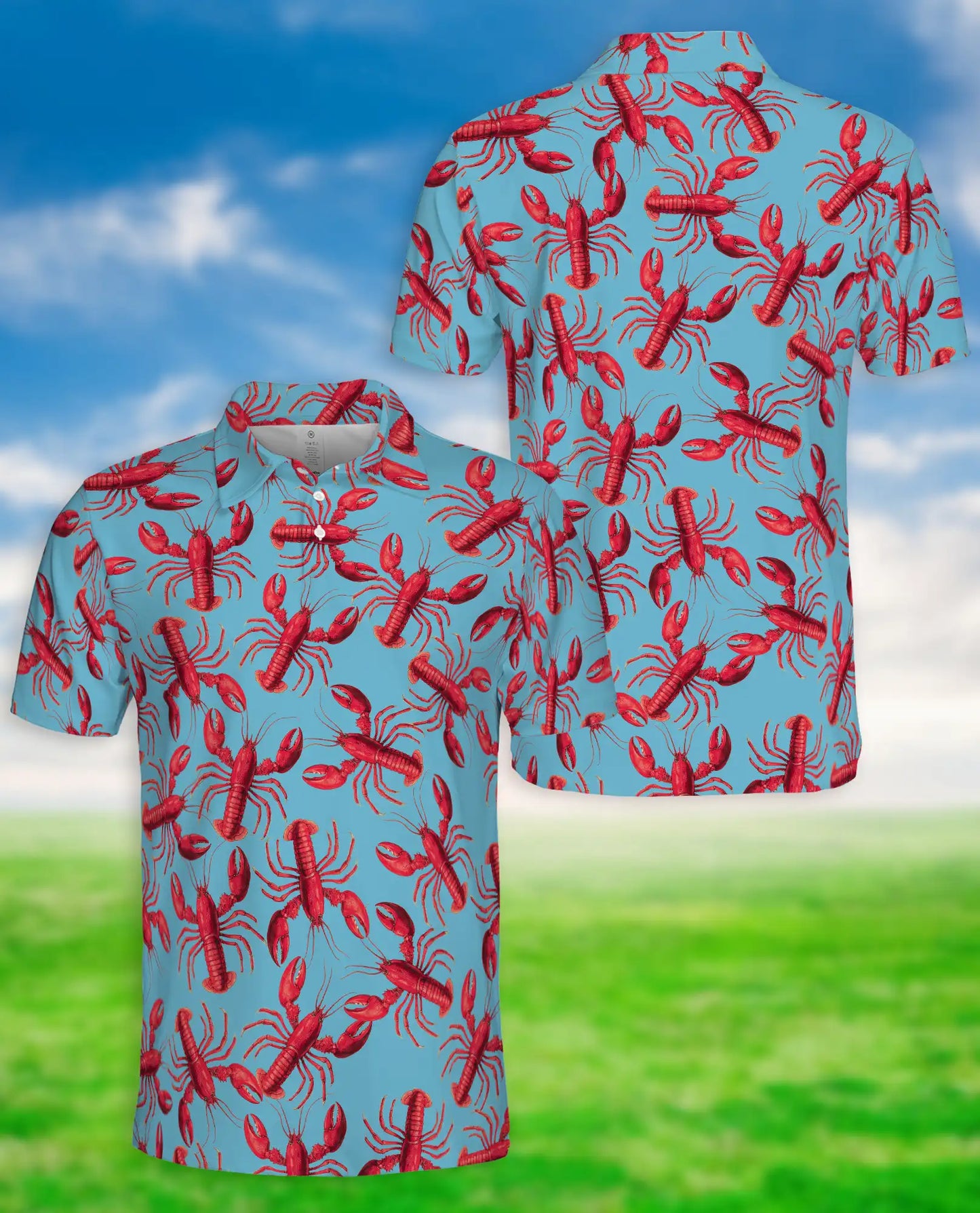 Lobster 3D Polo Shirt for Men – Seafood Ocean Summer Style | Netecom