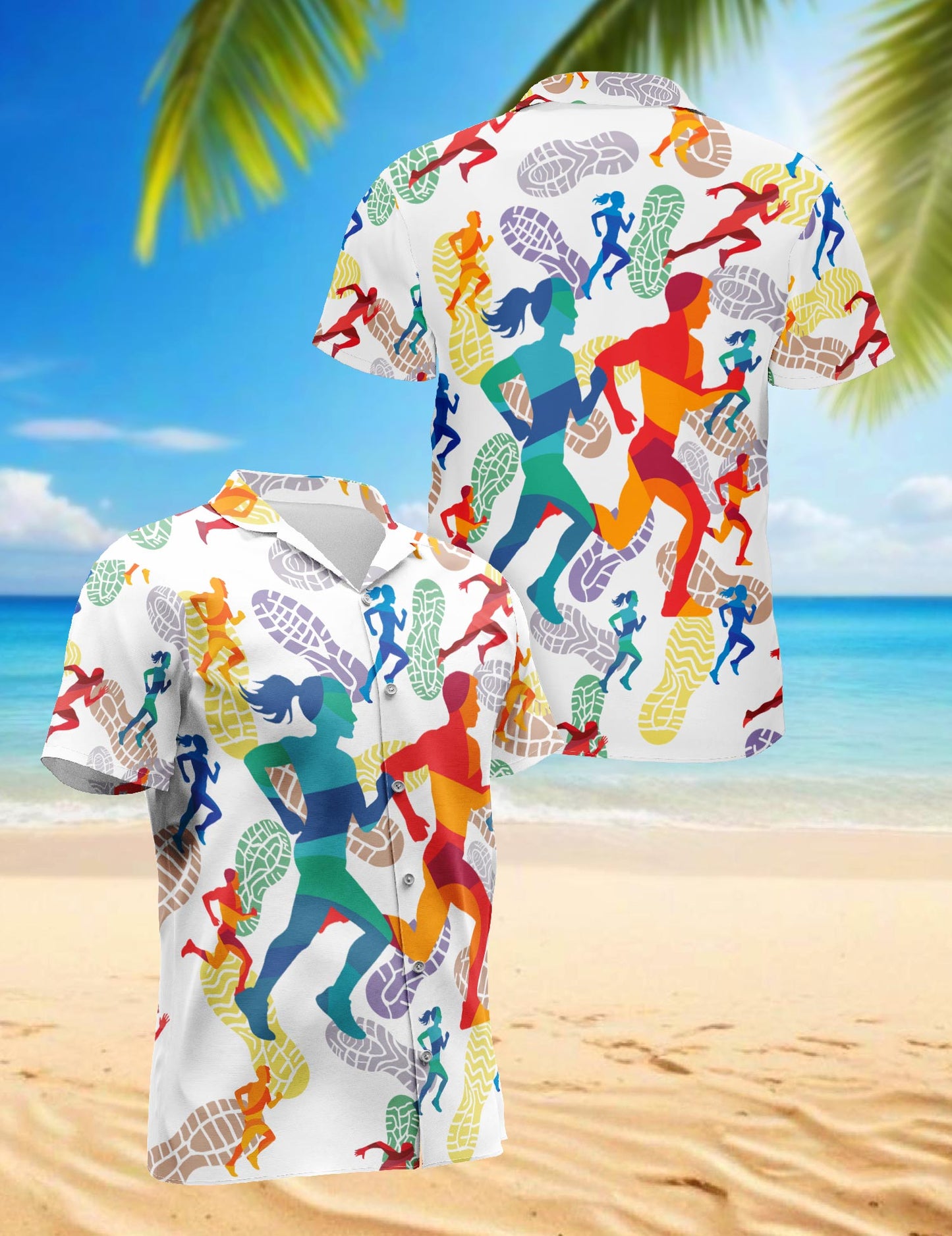 Netecom Running Hawaiian Shirt for Men, Vintage Style, Button Down Summer Beach Short Sleeve, S-5XL