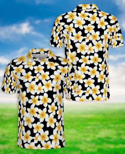 Plumeria Flower 3D Polo Shirt for Men – Tropical Floral Island Style | Netecom