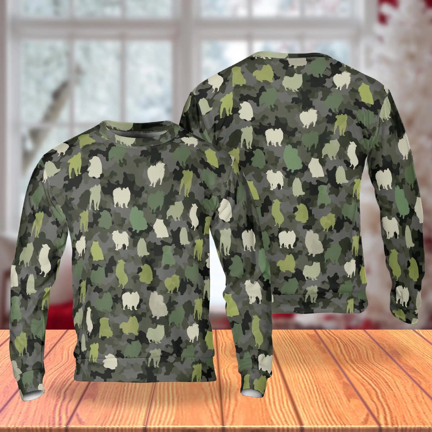 Dog Camouflage Pattern Sweatshirt, 3D All Over Print Military Camo Dog Crewneck Pullover for Men Women, Dog Lover Gift - Netecom