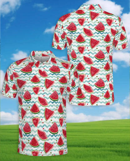 Watermelon Polo Shirt - Summer Fruit Beach Vibes Style | Netecom