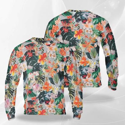 Flower Ephemera Sweatshirt, 3D All Over Print Vintage Floral Collage Crewneck Pullover for Men Women, Botanical Art Lover Gift - Netecom