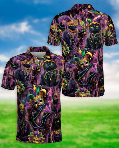 Mardi Gras Black Cat Polo Shirt | Netecom